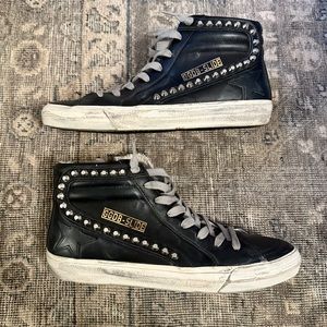 Golden Goose Black Studded Slide Sneakers Size 39